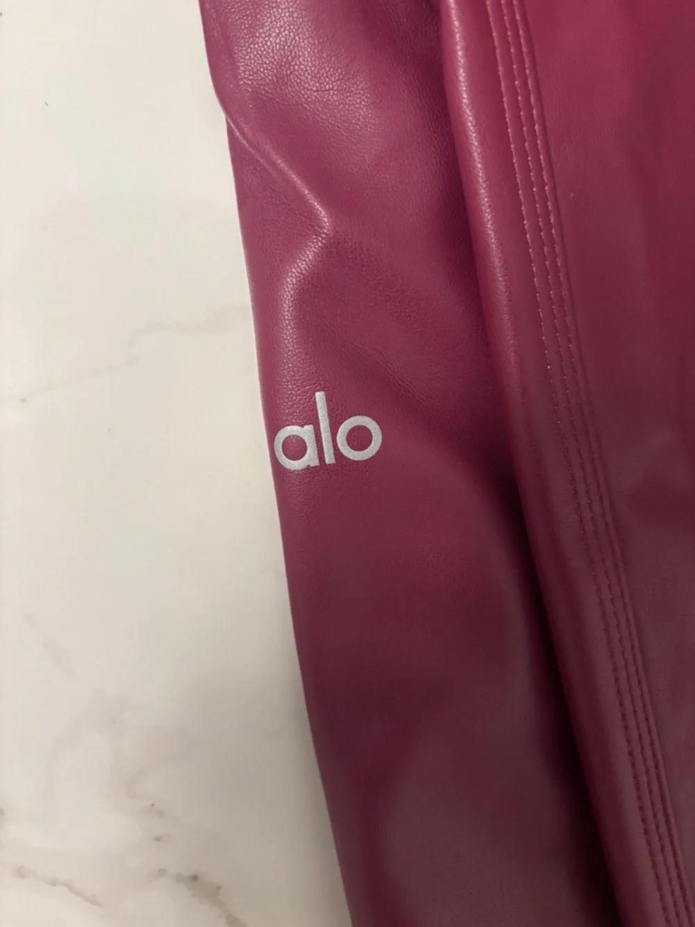 ALO XS FOAX LEATHER JOGGERS